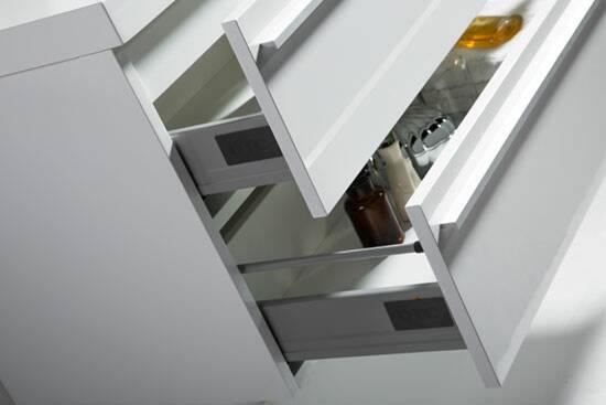 42" White Wall Mount Bathroom Vanity with White Polymarble Countertop Sofia - Image 6