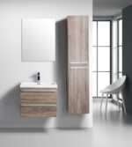 24" Soft Oak Wall Mount Bathroom Vanity with White Polymarble Countertop Sofia - Image 5