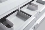 60" White Wall Mount Bathroom Vanity with White Polymarble Countertop Sofia - Image 5