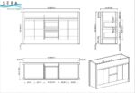 60" Rough Oak Freestanding Double Sink Bathroom Vanity with White Polymarble Countertop – Image 9