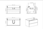 36" Charcoal Wall Mount Single Sink Bathroom Vanity with Black Engineered Quartz Countertop – Image 9