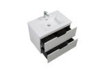 30" Glossy White Wall Mount Bathroom Vanity with White Polymarble Countertop - Image 4