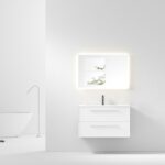 36" White Vanity w/Matte White Solid Surface countertop Snow White Collection - Combo
