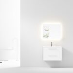 30" White Vanity w/Matte White Solid Surface countertop Snow White Collection - Combo