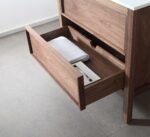 36" Natural Walnut Freestanding Bathroom Vanity with White Solid Surface Countertop Vista - Image 7