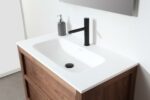 42" Natural Walnut Freestanding Bathroom Vanity with White Solid Surface Countertop Vista – Image 3