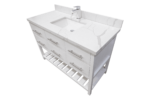 48" White Freestanding Single Sink Bathroom Vanity with Calcutta Quartz Countertop Fiory – Image 5