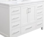 48" White Freestanding Single Sink Bathroom Vanity with Calcutta Quartz Countertop - Image 5