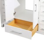 48" White Freestanding Single Sink Bathroom Vanity with Calcutta Quartz Countertop - Image 9