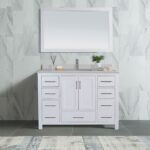 48" White Freestanding Single Sink Bathroom Vanity with Snow White Countertop