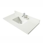 48" White Freestanding Single Sink Bathroom Vanity with Snow White Quartz Countertop - Image 5