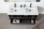 60" Black Freestanding Double Sink Bathroom Vanity with White Quartz Countertop – Image 9