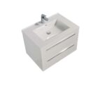 30" White Wall Mount Bathroom Vanity with White Polymarble Countertop Sofia - Image 3