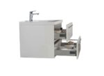 30" White Wall Mount Bathroom Vanity with White Polymarble Countertop Sofia - Image 4