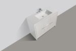 48" Glossy White Freestanding Single Sink Bathroom Vanity with White Polymarble Countertop - Image 5