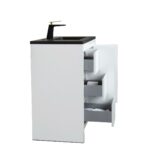36" Glossy White Freestanding Bathroom Vanity with Black Engineered Quartz Countertop – Image 4