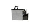 60" Grey Wall Mount Double Sink Bathroom Vanity with Black Engineered Quartz Countertop - Image 5