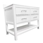 48" White Freestanding Single Sink Bathroom Vanity with White Glass Countertop Fiory – Image 3