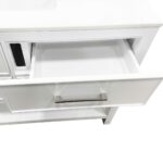 48" White Freestanding Single Sink Bathroom Vanity with White Glass Countertop Fiory – Image 9