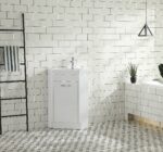 18" Lily White Freestanding Corner Bathroom Vanity with White Polymarble Countertop