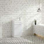 18" White Freestanding Bathroom Vanity with White Polymarble Countertop - Image 5