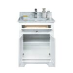 24" White Freestanding Bathroom Vanity with Carrera Marble Countertop Milan – Image 4