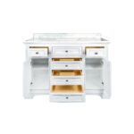 48" White Freestanding Single Sink Bathroom Vanity with Carrera Marble Countertop Milan – Image 5
