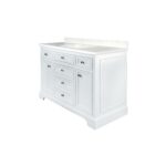48" White Freestanding Single Sink Bathroom Vanity with Snow White Quartz Countertop - Image 4