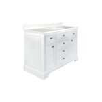 48" White Freestanding Single Sink Bathroom Vanity with Snow White Quartz Countertop - Image 2