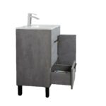 28" Cement Freestanding Single Sink Bathroom Vanity with White Ceramic Countertop Odessa - Image 6