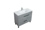 40" Cement Freestanding Single Sink Bathroom Vanity with White Ceramic Countertop Odessa - Image 3