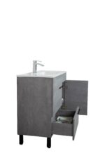 40" Cement Freestanding Single Sink Bathroom Vanity with White Ceramic Countertop Odessa - Image 5