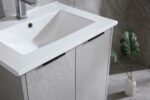 24" Cement Freestanding Bathroom Vanity with White Ceramic Countertop Odessa – Image 4
