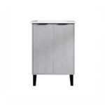 24" Cement Freestanding Bathroom Vanity with White Ceramic Countertop Odessa – Image 2