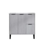 36" Cement Freestanding Bathroom Vanity with White Ceramic Countertop Odessa – Image 2