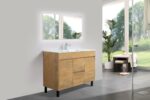 48" Soft Oak Freestanding Single Sink Bathroom Vanity with White Ceramic Countertop *FREE FAUCET!* – Image 7