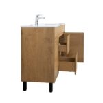 48" Soft Oak Freestanding Single Sink Bathroom Vanity with White Ceramic Countertop *FREE FAUCET!* – Image 4