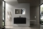 40" Black Wall Mount Bathroom Vanity with Black Engineered Quartz Countertop Roxboro – Image 4