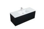 48" Black Wall Mount Bathroom Vanity with White Polymarble Countertop Roxboro – Image 6