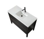 48" Black Freestanding Single Sink Bathroom Vanity with White Quartz Countertop – Image 3