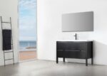 48" Black Freestanding Single Sink Bathroom Vanity with White Quartz Countertop – Image 9
