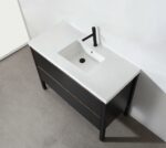 48" Black Freestanding Single Sink Bathroom Vanity with White Quartz Countertop – Image 6