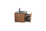 36" Light Oak Wall Mount Single Sink Bathroom Vanity with Black Engineered Quartz Countertop Simon - Image 3