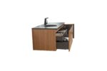 48" Light Oak Wall Mount Single Sink Bathroom Vanity with Black Engineered Quartz Countertop Simon - Image 4