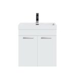20" White Wall Mount Bathroom Vanity with White Polymarble Countertop Sofia - Image 2