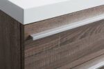 42" Soft Oak Wall Mount Bathroom Vanity with White Polymarble Countertop Sofia - Image 4