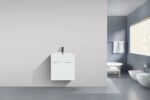 20" White Wall Mount Bathroom Vanity with White Polymarble Countertop Sofia - Image 3