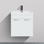 20" White Wall Mount Bathroom Vanity with White Polymarble Countertop Sofia