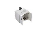 24" White Wall Mount Single Sink Bathroom Vanity with White Ceramic Countertop Sudbury - Image 4