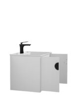 24" White Wall Mount Single Sink Bathroom Vanity with White Ceramic Countertop Sudbury - Image 3